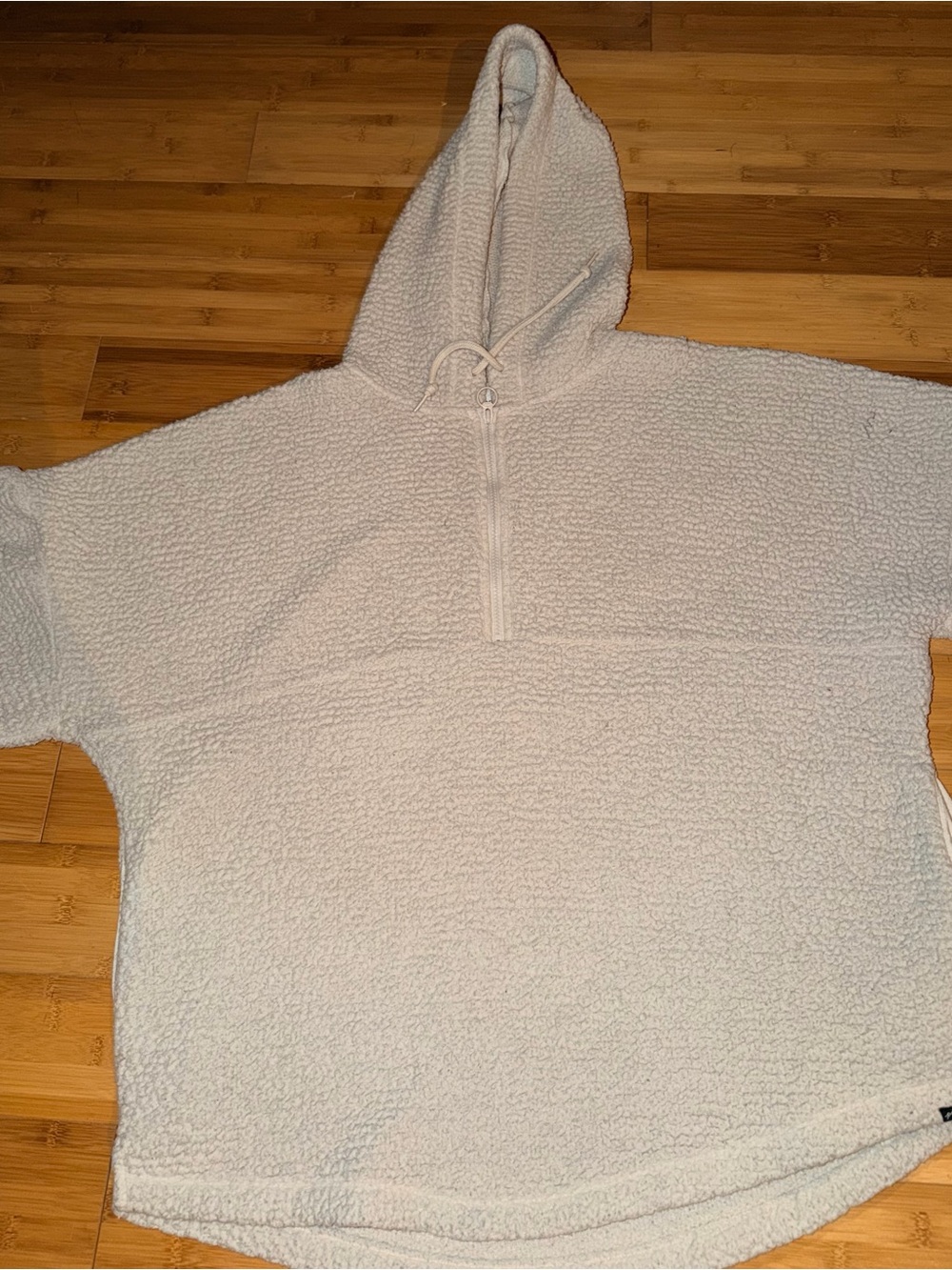 PINK Victoria's Secret Ivory Sherpa Half-Zip Hoodie - Picture 2 of 10